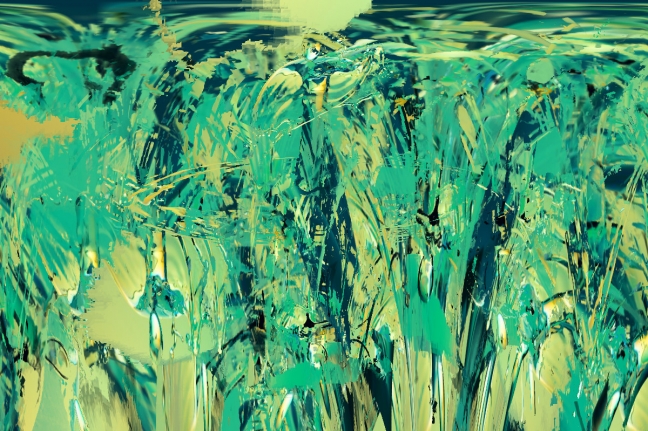 pastel en vert et jaune